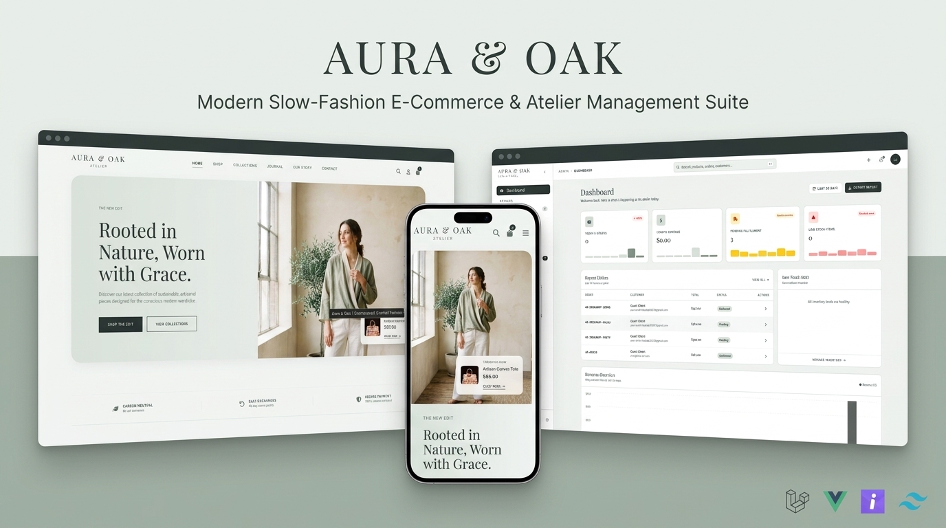 Aura & Oak Website Production Mockup